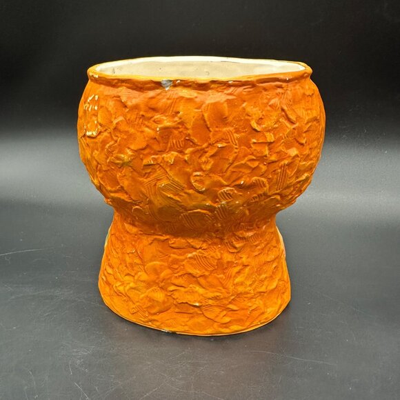 Vintage Big Eyed Face Planter Vase Nippon Yoko Boeki Japan 1950s Orange Kitsch - Picture 4 of 16